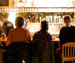 Guests enjoying the bar