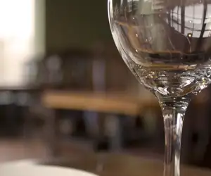 wine glass on a table
