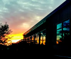 sunset over the deck